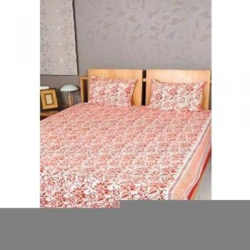 Equipamiento del hogar Bloquear Hand Impreso cama doble tamaño de la hoja de cama de algodón con fundas de almohada Tamaño 86 x 106 pulgadas
