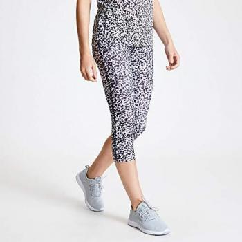 Dare2B Influential-Mallas Pirata Deportivas, Tejido Ligero De Secado Rápido, Costuras Planas, Gran Elasticidad Trousers, Mujer, White zoological, 18