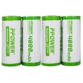 ppower 4 paquetes con 4000 mAh 3.7 V 26650 batería de ion de litio de p Power