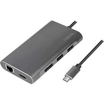 Base para portátil y replicador de puertos USB-C 3.2 Gen 1 LogiLink - Plata