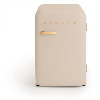 Frigorífico Retro Mini 107L Beige Ecológico con Botellero y Bajo Consumo