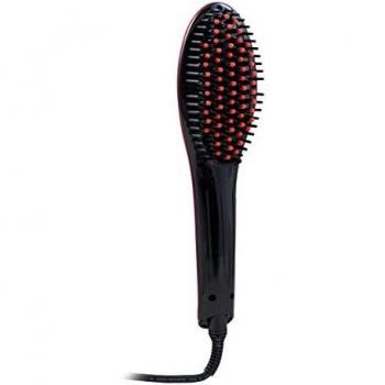 Perfect Beauty Striking Black - Cepillo térmico alisador cabello profesional, cepillo pelo peluquería, control digital temperatura 230 ºC - Antiencrespamiento, negro