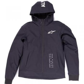 Sudadera de Moto Alpinestars Radium Tech con Capucha y Cremallera - Negro-Blanco 2XL