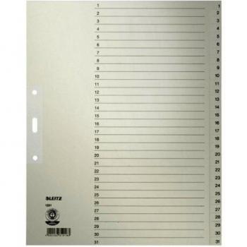 Leitz 12310085 Numeric tab index Papel Gris - Lengüeta de índice