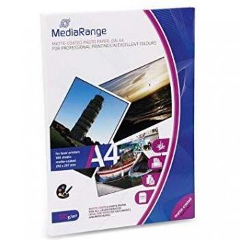 MediaRange Papel Fotográfico Blanco Mate A4 120g/m² Pack de 100 Hojas