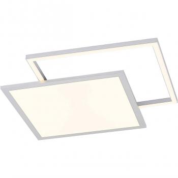 Plafón LED Lucande Enesa, cuadrados, CCT, moderno, gris, hecho de metal, lámpara de techo para dormitorio (1 llama)