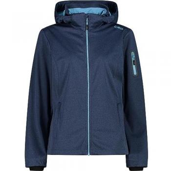 CMP Women's Blue Melange Zip Hood Softshell Jacket