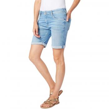 Pepe Jeans Bermuda Poppy Light Denim Mujer 24 Azul
