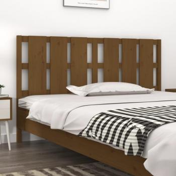 Cabecero de cama madera maciza de pino marrón miel 165,5x4x100 cm