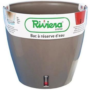 Maceta Riviera Eva Taupé Redonda Ø 46 Cm - Cuida Cada Detalle de Tu Hogar