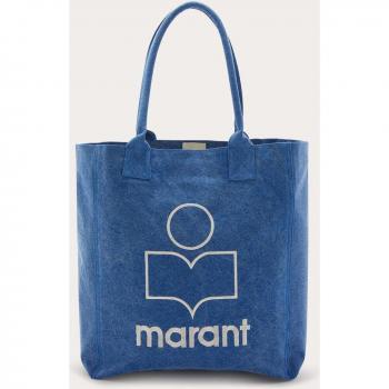 Isabel Marant Women's Yenky Tote Bag in Blue, 23PPM0001FAA1X19M30BU, Logo Yenky Tote Bag with Contrasting Embroidery, Sizes: ONE SIZE