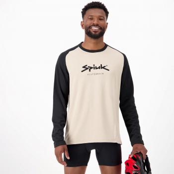 Maillot de ciclismo Spiuk All Terrain hombre manga larga beige negro - L