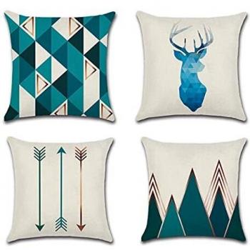 Funda cojin RiyaNed, 4 Fundas de Almohada Decorativas, Cremallera Oculta, Muy Adecuada para decoración de jardín, sofá, Dormitorio y Coche.