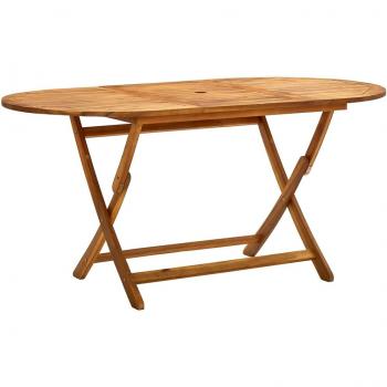Mesa de jardín plegable 160x85x75 cm Acacia maciza Marrón