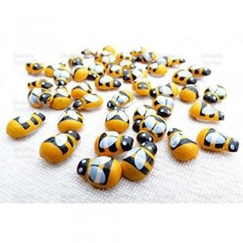 250pcs Mini 9 x 12 mm abejas abeja de madera de autoadhesivo Craft tarjeta madera Toppers