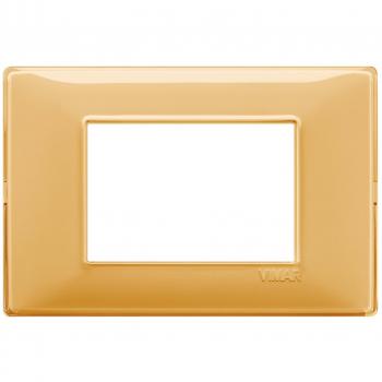 Placa Vimar Plana 3 Módulos Reflex Ámbar