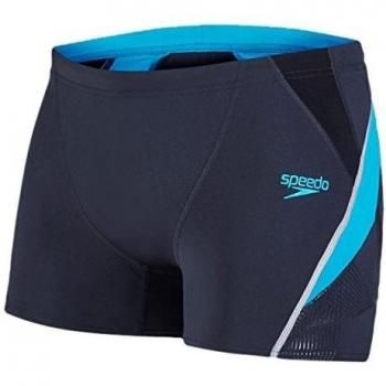 Speedo Fit Splice - Bañador para hombre ajustado, hombre, color Oxid Grey/Aquarium/Black, tamaño talla 34/36