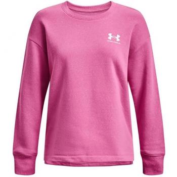 Under Armour Women's Rival Fleece Oversized Sweatshirt Pink
