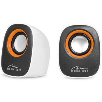Altavoces Estéreo USB Media-Tech Ibo MT3137, Potencia RMS 6W, Regulador de Volumen, Color Blanco