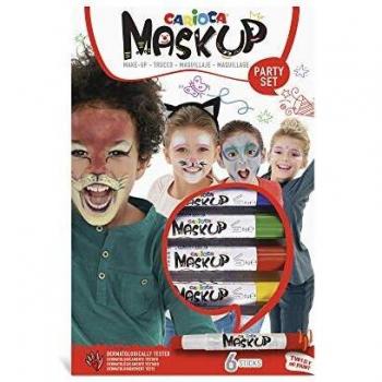 CARIOCA MASK UP PARTY | 43052 - Pinturas Cara para Niños en Barra, Tutorial incluído, 6 Colores