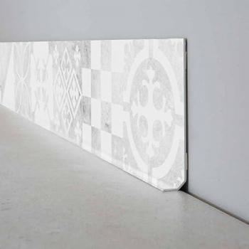Lote de 10 Rodapiés de PVC Gris - 100x8 cm