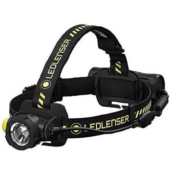 Linterna LED Lenser H7R Work 1000 Lm, color Negro y Amarillo, incluye cinta para cabeza, tecnología LED