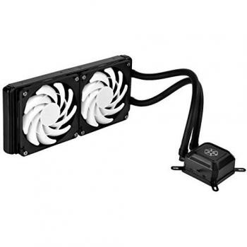 SilverStone SST-TD02-Slim-V2 - Refrigerador de Agua Tundra, PWM 120mm duales Delgados Auto Ajustables, Intel/AMD, AM4 Listo