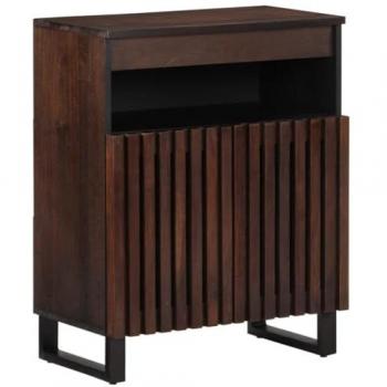 Aparador de madera maciza de mango 60x34x75 cm Marrón