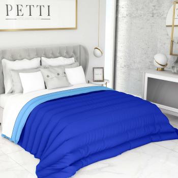 PETTI Artigiani Italiani Reversible, Nórdico de Microfibra, Antialérgico, 100% Made in Italy, Azul, Cama 135: