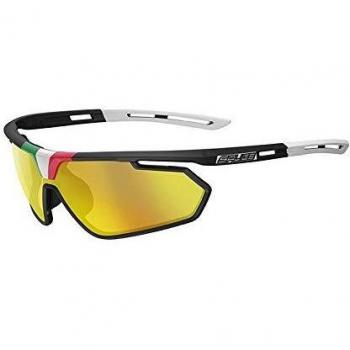 Salice 018 ITA RWX Men's Black Sunglasses with Yellow Accents