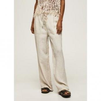 Pantalones palazzo de lino beige para mujer de Pepe Jeans