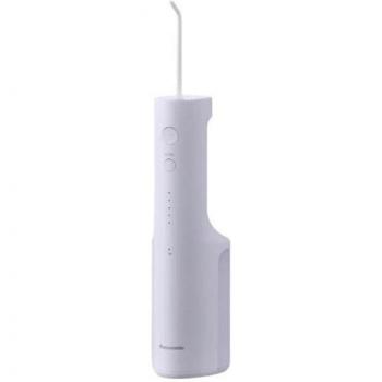 Panasonic EW-DJ26 Rechargeable Oral Irrigator and Water Flosser - 200ml, IPX7 waterproof rating, includes 2 normal nozzles, 5 water pressure levels, travel accessories, color: purple