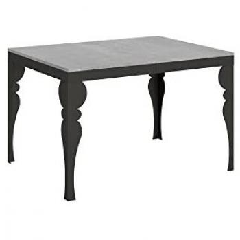 Mesa extensible Paxon Evolution 90x120/380 cm, cemento con estructura antracita