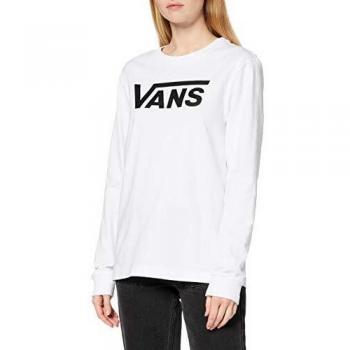 Camiseta de Manga Larga Vans Flying V Classic para Mujer - Algodón Blanco (M) 2024