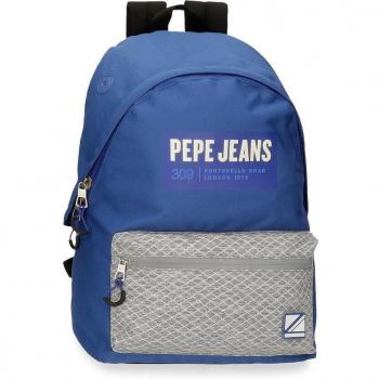 Mochila Pepe Jeans Darren 44cm Azul Escolar Modelo Pb120059_552
