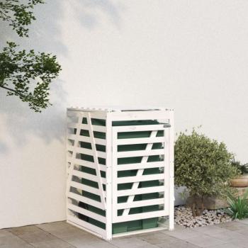 Cobertizo para cubos de basura de madera maciza de pino blanco 84x90x128,5 cm