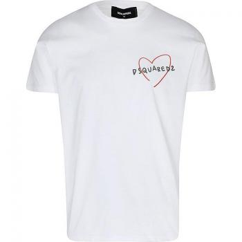 DSQUARED2 Men's White Printed T-Shirt - Size 2XL