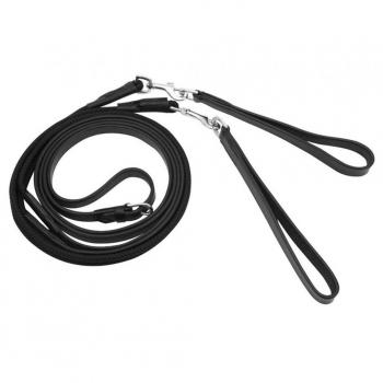 Horka Ecuestre Piel Riendas webband One Loop ayuda de entrenamiento Strong calidad, negro/plata