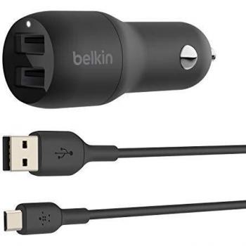 Belkin Boost Charge - Cargador para Coche con Dos Puertos USB, 24 W con Cable Micro-USB de batería Externa y Kindle