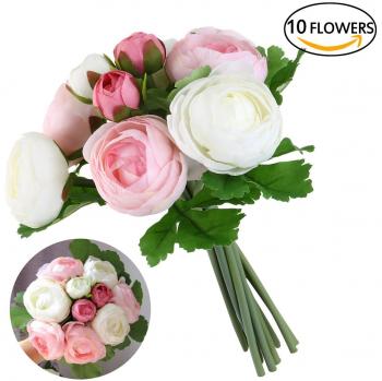 ULTNICE 10pcs vivo Aritifitial Camelia flores ramo de novia flores para banquete de bodas