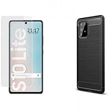 Pack 2 en 1 Funda Gel Carbono + Protector Cristal Templado para Samsung Galaxy S10 Lite - Protección Total