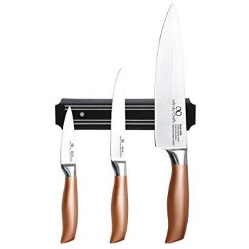 Bergner Infinity Chef Set de Cuchillos y Barra magnética, Acero Inoxidable, Bronce, 20 cm