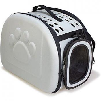 Arquivet Transportín Plegable Gris para pequeñas Mascotas, 42 x 27 x 32 cm, Perros Adultos, Cachorros, Gatos y Otros, Mochila con Rejilla de ventilación para Perros y Gatos