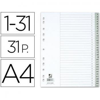 Q-Connect Separador Numérico Plástico 1-31 Juego De 31 Separadores Din A4 -Multitaladro