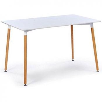 Mesa de comedor escandinava blanca SARA para 6 personas 120 cm