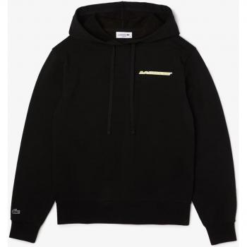 Sudadera con capucha Lacoste Letters negra y amarilla para mujer - Talla 36