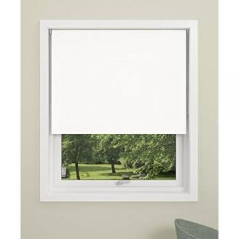 Debel - Estor Opaco Enrollable, 100 x 150 cm, Mini 100% poliéster, Blanco, 130 x 175 cm