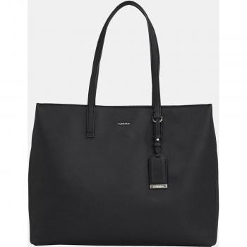 Calvin Klein Large Magnetic Closure Tote Bag - Black Women's Shoulder Bag with Multiple Compartments