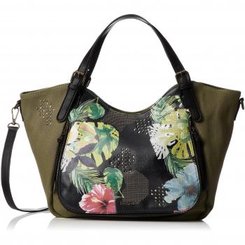 Desigual Lilac Rotterdam Kaki - Bolso bandolera para mujer, color verde