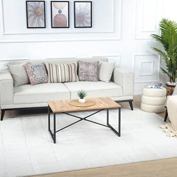Alfombra Surya SFAX Escandinava Moderna 200x275 cm, Pelo Corto, Diseño Boho, Color Marfil